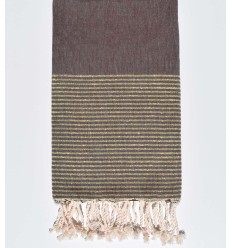 Fouta plate violet d'évèque avec lurex doré