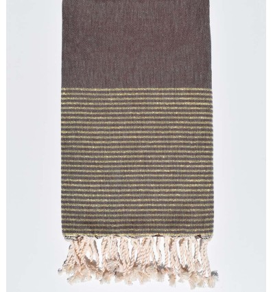 Fouta plate violet d'évèque avec lurex doré