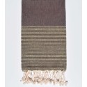 Fouta plate violet d'évèque avec lurex doré