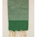 Fouta plate verte au fil lurex argent