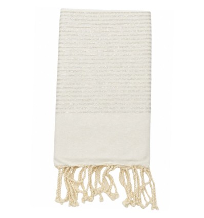 Fouta plate blanche avec lurex