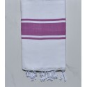 Fouta clásica – Blanco Bandas Orquídea