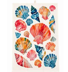 Strofinaccio da cucina in cotone crespo – Conchiglie colorate