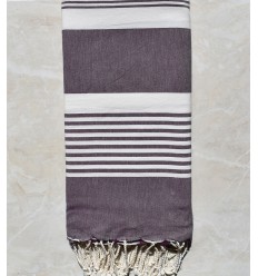 Grande fouta violet d'évèque avec rayures