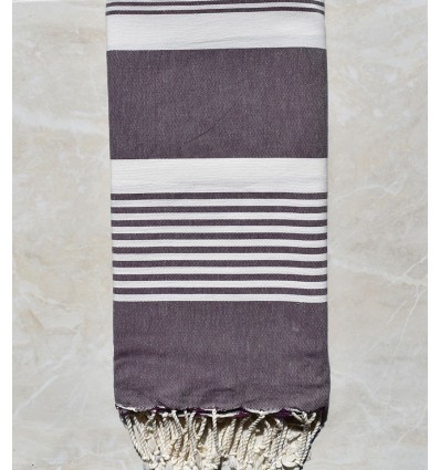 Grande fouta violet d'évèque avec rayures