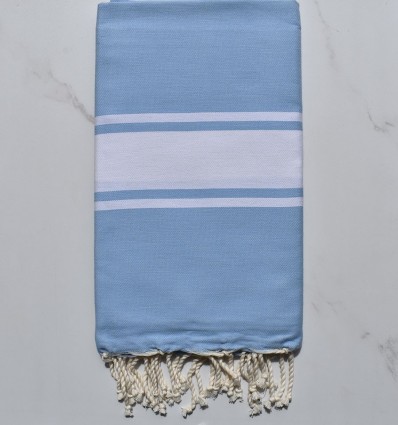 beach towel flat royal blue, clear White strip