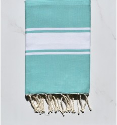 beach towel flat  green waterfall White strip