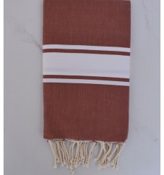 Fouta plate senois bande blanche