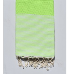 Fouta nid d'abeille vert fluo