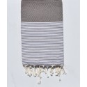 Fouta recyclée nid d'abeille taupe