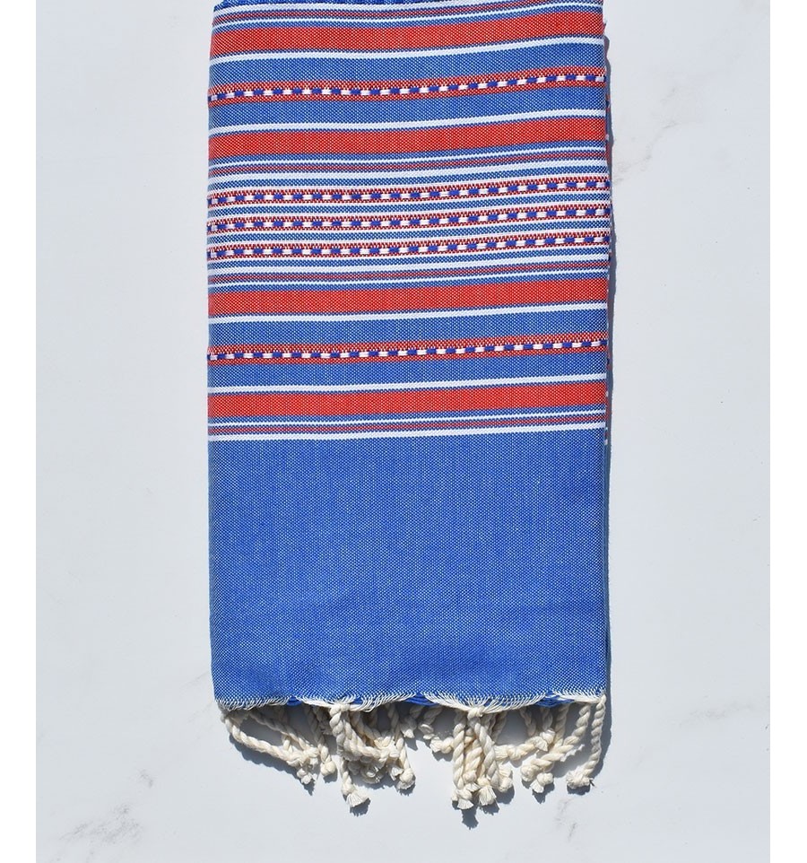 Arabesque Bleu Et Rouge Fouta Tunisie Arabesque Bleu Et Rouge Fouta Tunisie
