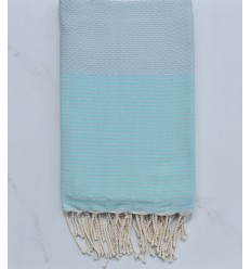 Beach towel Honeycomb pale blue striped azure clear