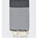 Beach towel Honeycomb dark gray with stripes