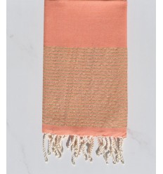 flat Clear coral with golden lurex fouta