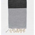 Beach towel cotton recycled honeycomb black