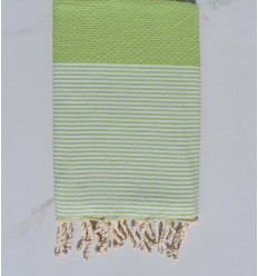 Fouta nid d'abeille Coton recyclée noir