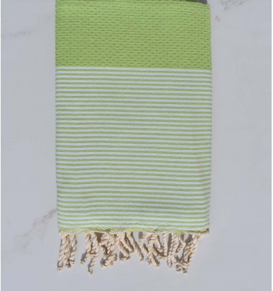 Fouta nid d'abeille Coton recyclée noir