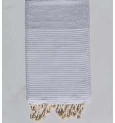 Fouta nid d'abeille Coton recyclée gris apus