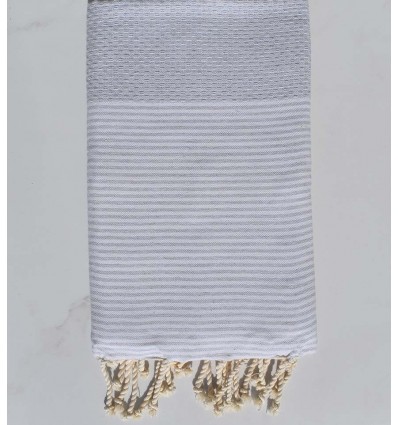 Fouta nid d'abeille Coton recyclée gris apus