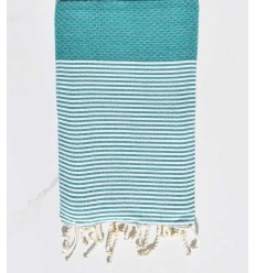 Fouta nid d'abeille Coton recyclée vert