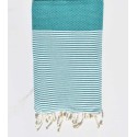 Fouta nid d'abeille Coton recyclée vert