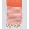 Beach towel cotton recycled honeycomb orange