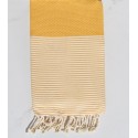 Fouta nid d'abeille Coton recyclée jaune moutarde