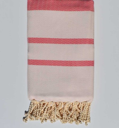 Fouta chevron rose foncé et rose lilas