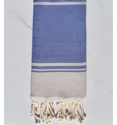 fouta RAF-RAF bleu lavande  et pêche