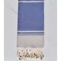 fouta RAF-RAF bleu lavande  et pêche
