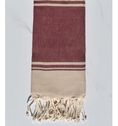 Beach towel RAF-RAF Red Bordeaux and beige