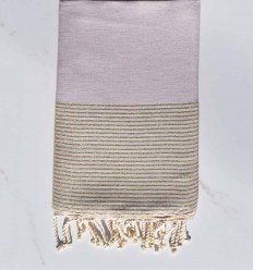 Beach towel lurex flat powdery pink