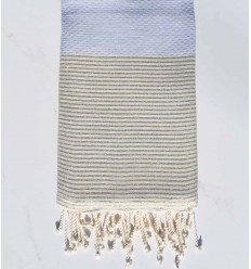 Beach towel lurex Honeycomb mouse grey with golden lurex thread