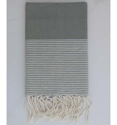 strandhandduk lurex platt grå med silver lurex tråd