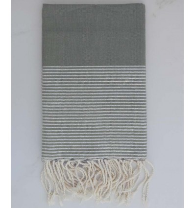 telo mare lurex piatto grigio con filo argento in lurex