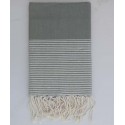 Beach towel lurex flat grey with silver lurex thread