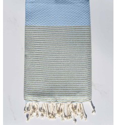toalha de praia lurex favo Azul maya