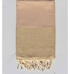 Beach towel lurex flat dark beige