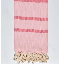 Beach towel chevron dark pink and dragee pink