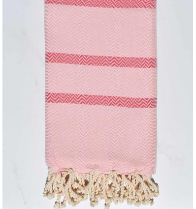 Beach towel chevron dark pink and dragee pink