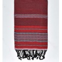 toalha de praia arabesco vermelho com listras preto