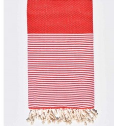 Honeycomb red fouta
