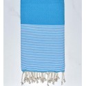 honeycomb azure blue striped white fouta