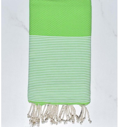 Fouta nid d'abeille flashy vert