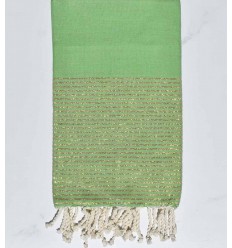 Flat pastel green lurex fouta