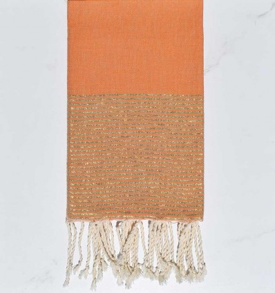 Fouta plate glycine au fils lurex doré