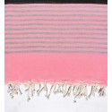 Jeté moyenne rose fluo, gris et anthracite