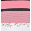 Jeté moyenne rose fluo, gris et anthracite