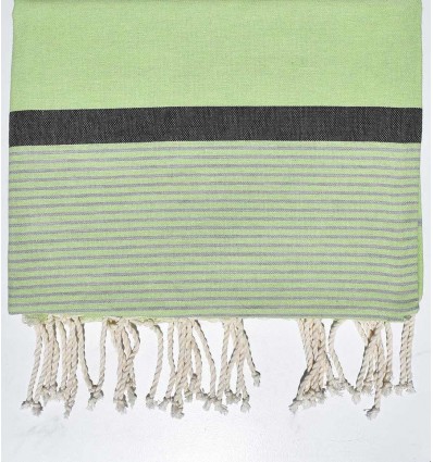 Jeté moyenne vert clair, gris et anthracite