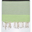 Jeté moyenne vert clair, gris et anthracite